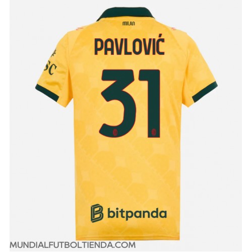Camiseta AC Milan Strahinja Pavlovic #31 Tercera Equipación Replica 2025-26 para mujer mangas cortas